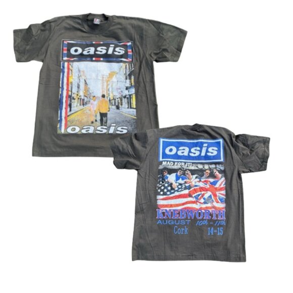 Oasis Rare Y2K VNTG 90s AOP All Over Print Back And Front Design 100% Cotton 2XL - Picture 1 of 14